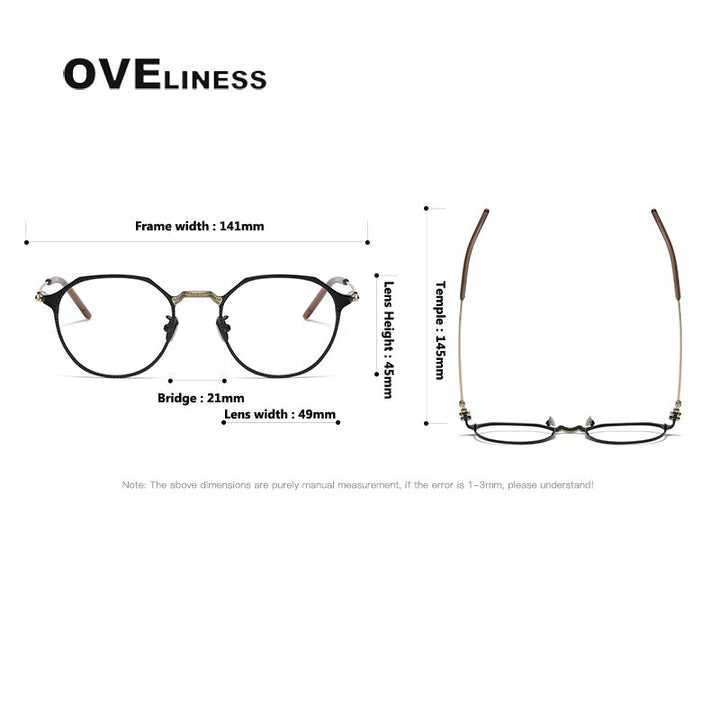 Oveliness Unisex Full Rim Square Titanium Eyeglasses Evaculation Full Rim Oveliness   