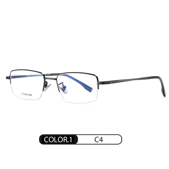 Hotochki Men's Semi Rim Square Titanium Eyeglasses R2316 Semi Rim Hotochki   