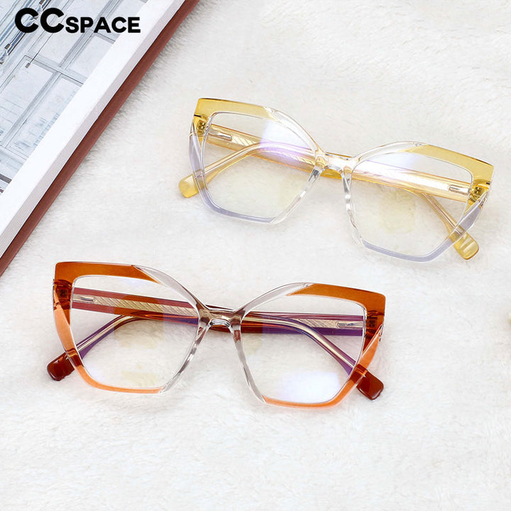 CCSpace Women's Full Rim Cat Eye Tr 90 Titanium Frame Eyeglasses 54585 Full Rim CCspace   