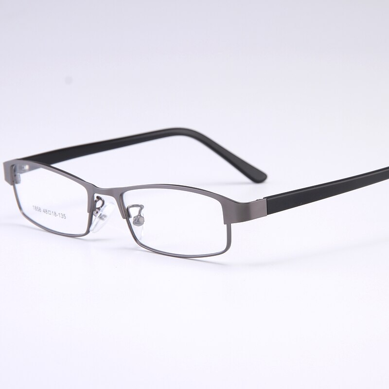 Bclear Men's Full Rim Small Rectangle Alloy Acetate Frame Eyeglasses My1858 Full Rim Bclear Gray  