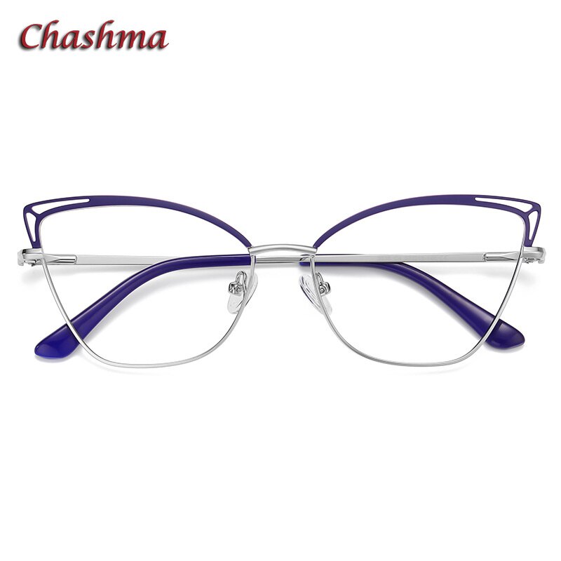 Chashma Ochki Women Full Rim Square Cat Eye Stainless Steel Eyeglasses 3038 Full Rim Chashma Ochki C4  