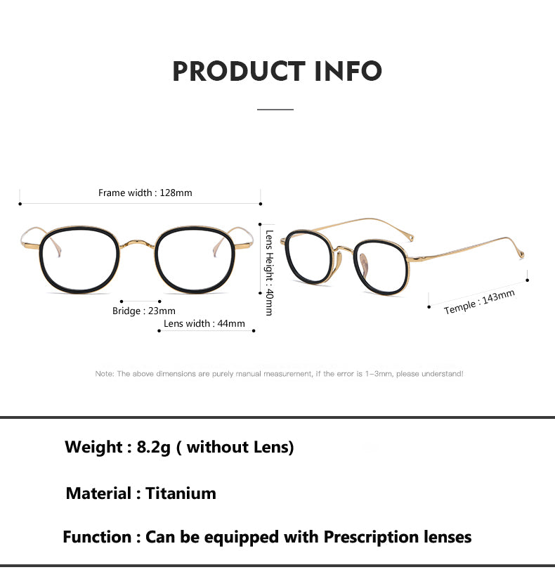 Oveliness Unisex Full Rim Round Acetate Titanium Eyeglasses 7309 Full Rim Oveliness   