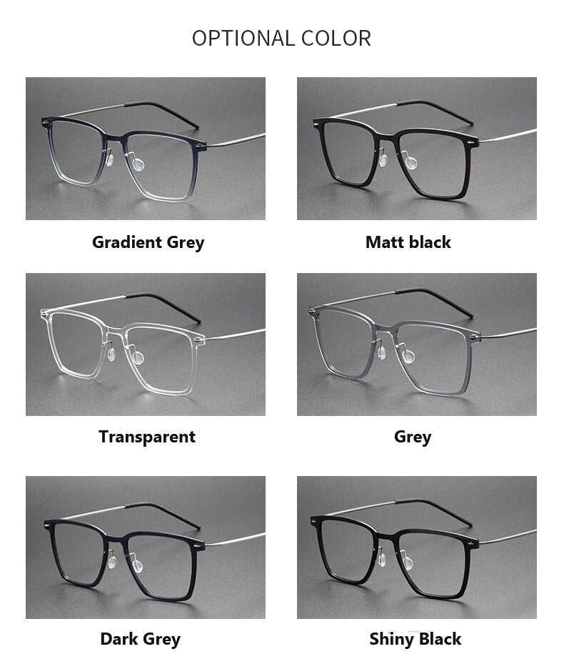 Oveliness Unisex Full Rim Round Square Screwless Acetate Titanium Eyeglasses 6554 Full Rim Oveliness   