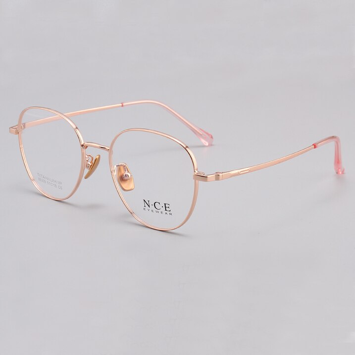 Zirosat Unisex Eyeglasses Frame Pure Titanium 88309 Frame Zirosat rose golden  