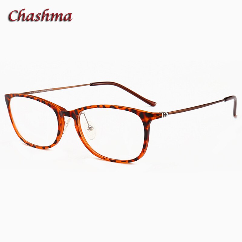 Chashma Women's Full Rim Square Ultem Resin Frame Eyeglasses 2205 Full Rim Chashma Bright Leopard  