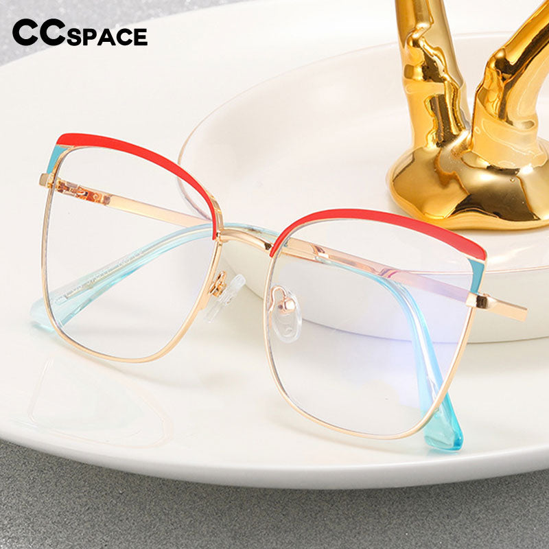 CCSpace Women's Full Rim Square Cat Eye Tr 90 Stainless Steel Eyeglasses 54963 Full Rim CCspace   