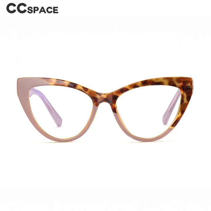 CCSpace Women's Full Rim Cat Eye Tr 90 Titanium Eyeglasses 55288 Full Rim CCspace   
