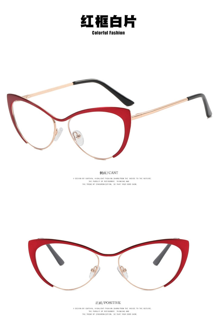 CCspace Women's Full Rim Cat Eye Alloy Eyeglasses 55033 Full Rim CCspace   