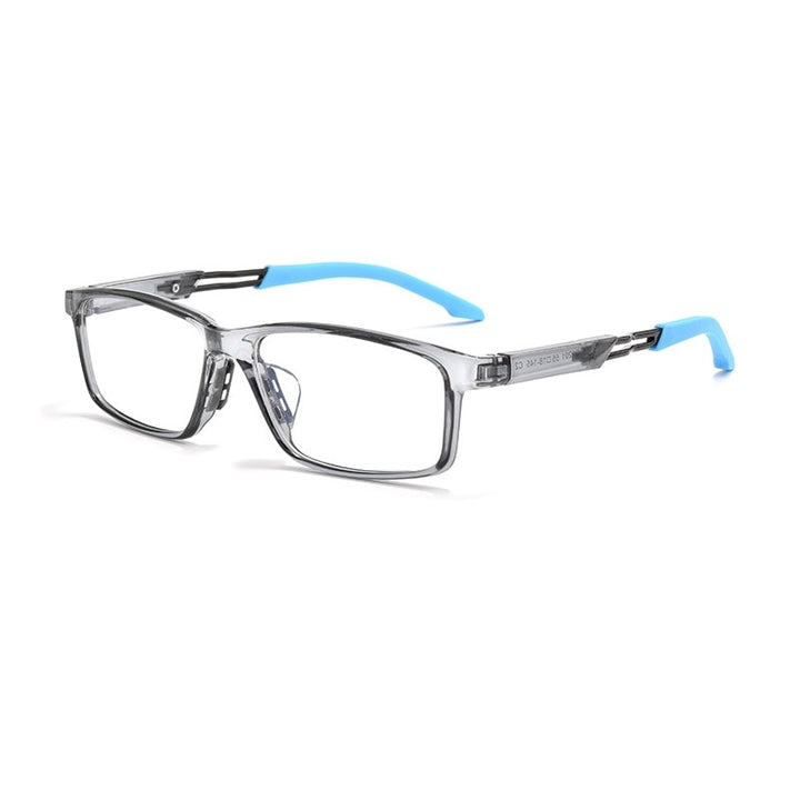 KatKani Unisex Full Rim Square Tr 90 Eyeglasses 6201g Full Rim KatKani Eyeglasses Transparent Gray  