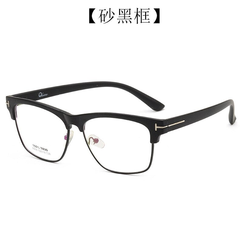 CCSpace Unisex Full Rim Square Alloy Acetate Frame Eyeglasses 54408 Full Rim CCspace China matte-black 