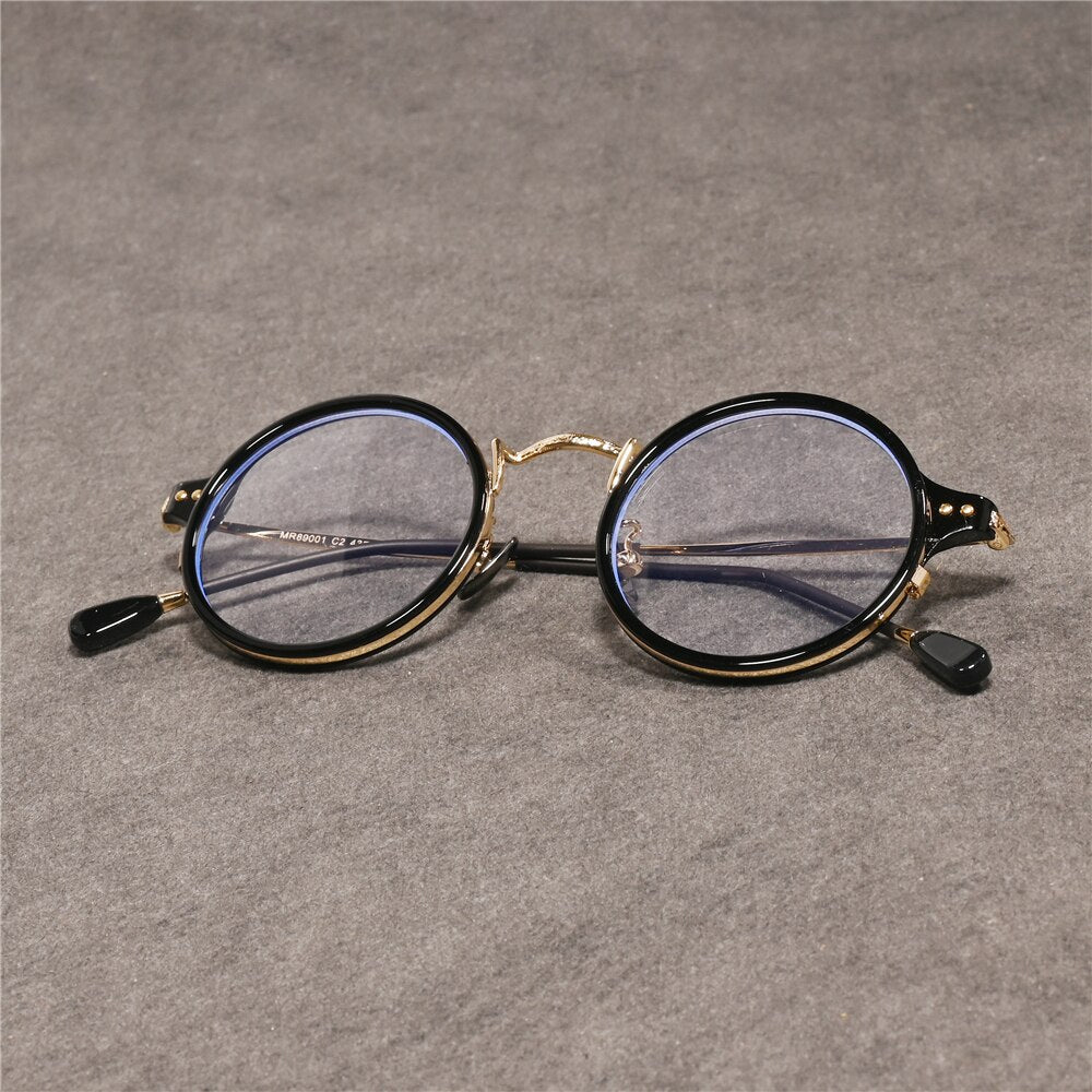 Cubojue Unisex Full Rim Round Tr 90 Alloy Hyperopic Reading Glasses Mr89001 Reading Glasses Cubojue 0 black gold 