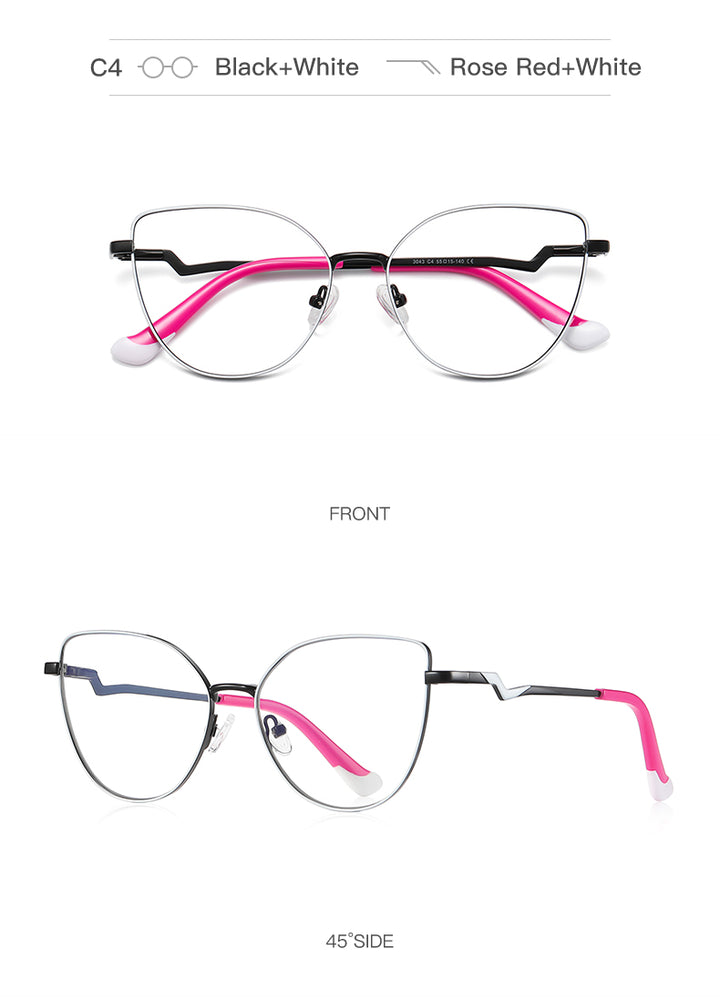 Gmei Women's Full Rim Alloy Cat Eye Frame Eyeglasses 3043 Full Rim Gmei Optical   