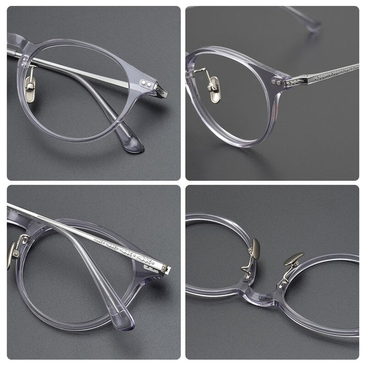 Gatenac Unisex Full Rim Round Tr 90 Titanium Eyeglasses Gxyj960 Full Rim Gatenac   