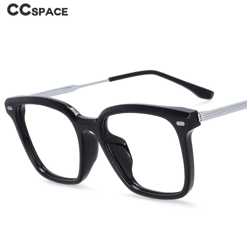 CCspace Unisex Full Rim Square Tr 90 Titanium Frame Eyeglasses 54254 Full Rim CCspace   