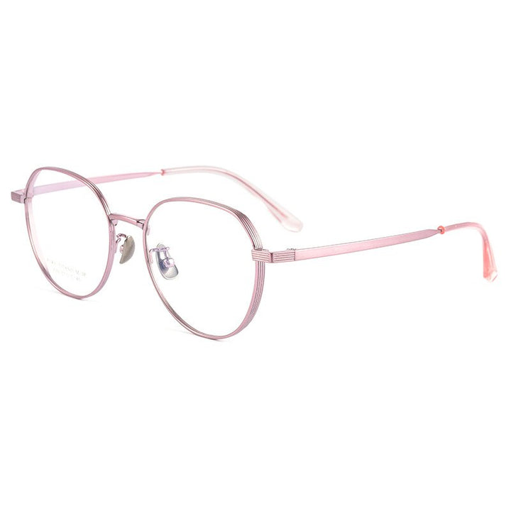 Handoer Men's Full Rim Round Square Titanium Eyeglasses 2050tsf Full Rim Handoer pink  