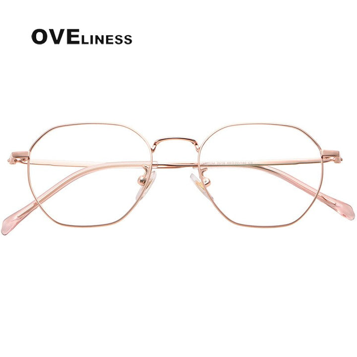 Oveliness Women's Full Rim Round Square Titanium Eyeglasses 2018 Full Rim Oveliness   