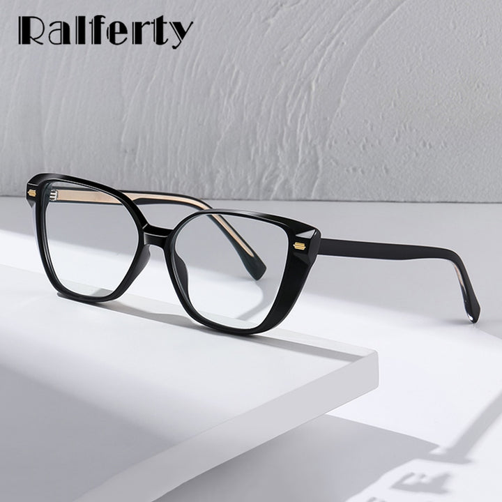 Ralferty Women's Full Rim Square Cat Eye Tr 90 Acetate Eyeglasses D908 Full Rim Ralferty   