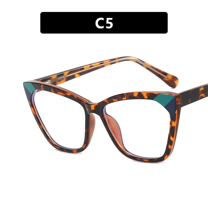 CCSpace Women's Full Rim Square Cat Eye Tr 90 Titanium Eyeglasses 55300 Full Rim CCspace SoybeanCurd China 