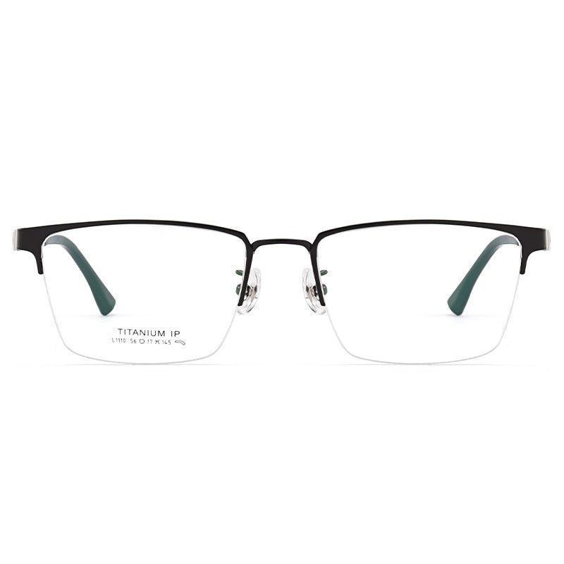 Bclear Unisex Semi Rim Square Titanium Eyeglasses Lb1110 Semi Rim Bclear   