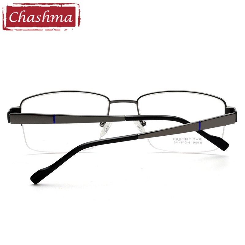 Chashma Ottica Men's Semi Rim Square Titanium Eyeglasses 9196 Semi Rim Chashma Ottica   