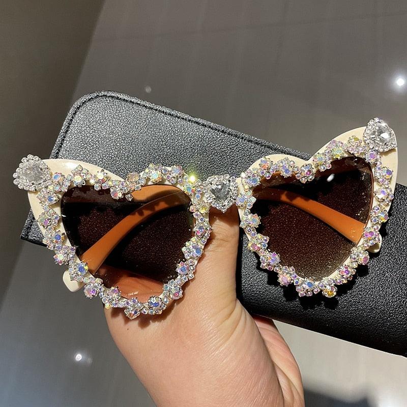 Sunglasses Frames Heart Shaped Rhinestone Sunglasses Monique