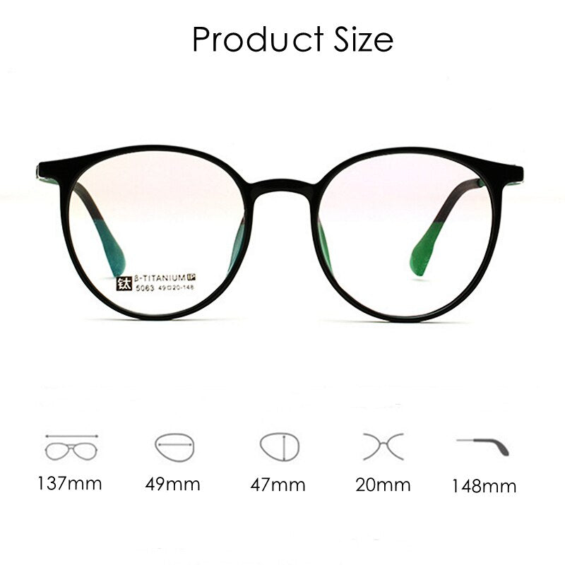 KatKani Unisex Full Rim Round Tr 90 Titanium Eyeglasses 5063 Full Rim KatKani Eyeglasses   