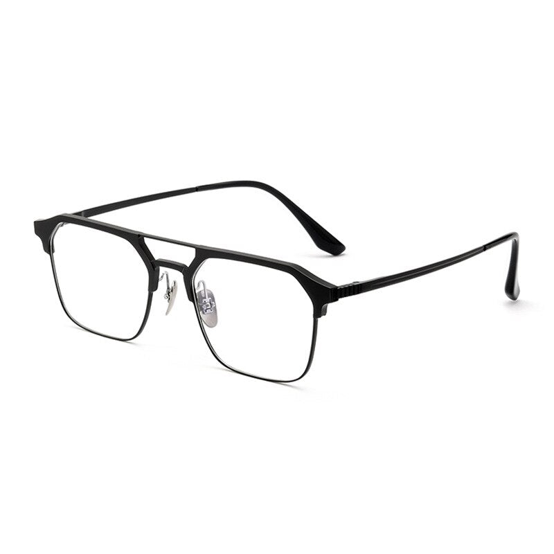 KatKani Unisex Full Rim  Square Titanium Double Bridge Eyeglasses 9204 Full Rim KatKani Eyeglasses   