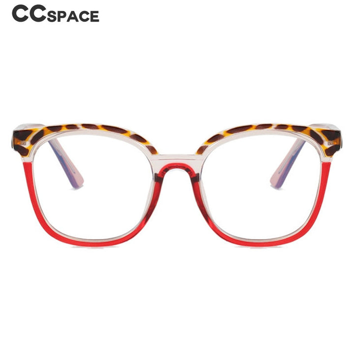 CCSpace Women's Full Rim Large Square Tr 90 Titanium Eyeglasses 55119 Full Rim CCspace   