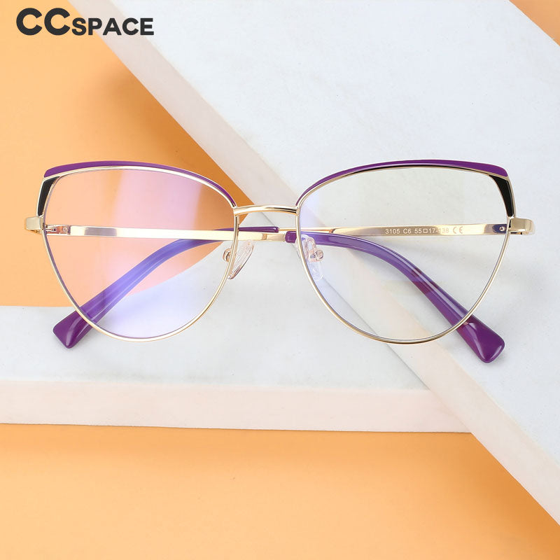CCspace Women's Full RIm Cat Eye Alloy Eyeglasses 56523 Full Rim CCspace   