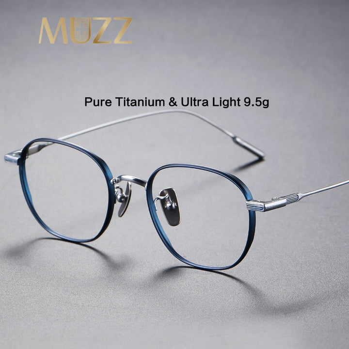 Muzz Unisex Full Rim Square Titanium Frame EyeglassesM80801 Full Rim Muzz   