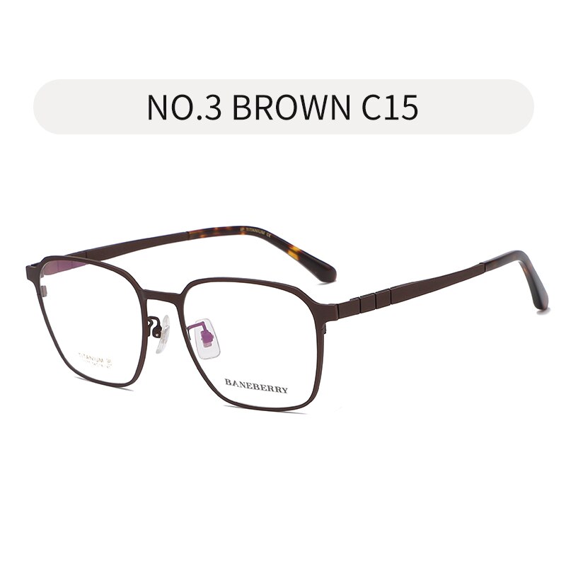 Zirosat Unisex Eyeglasses Black Gray Brown Frame Pure Titanium 71075 Frame Zirosat brown  