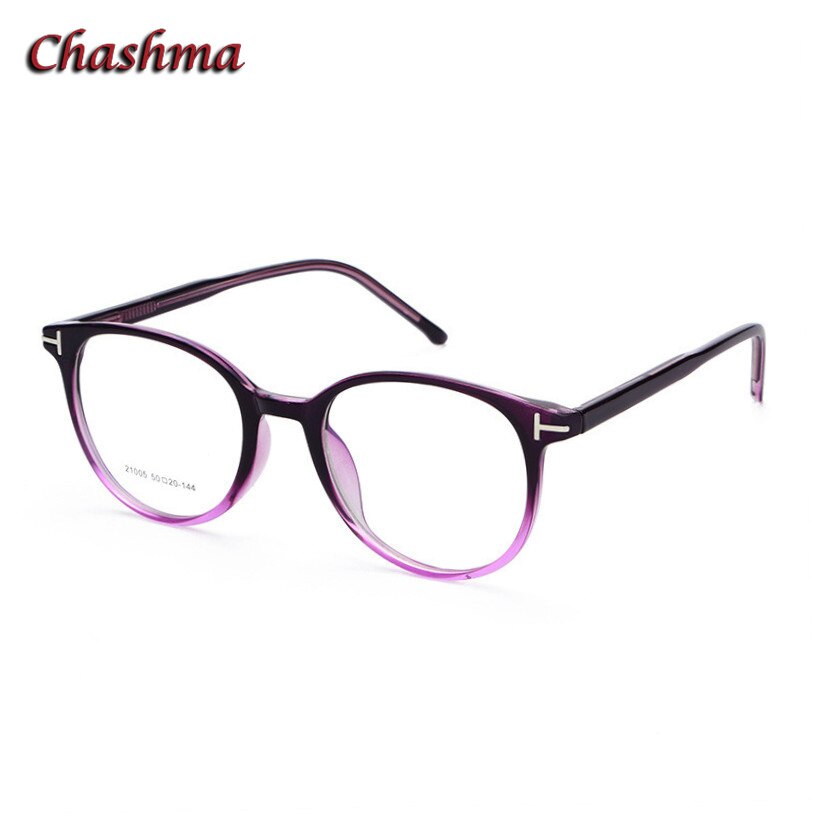 Chashma Ochki Men's Full Rim Round Titanium Acetate Eyeglasses 21005 Full Rim Chashma Ochki Gradient Purple  