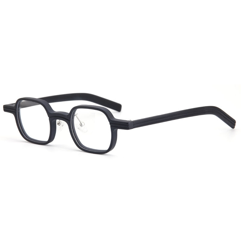 Muzz Unisex Full Rim Polygon Square Acetate Frames Eyeglasses Pes10 Full Rim Muzz Black  