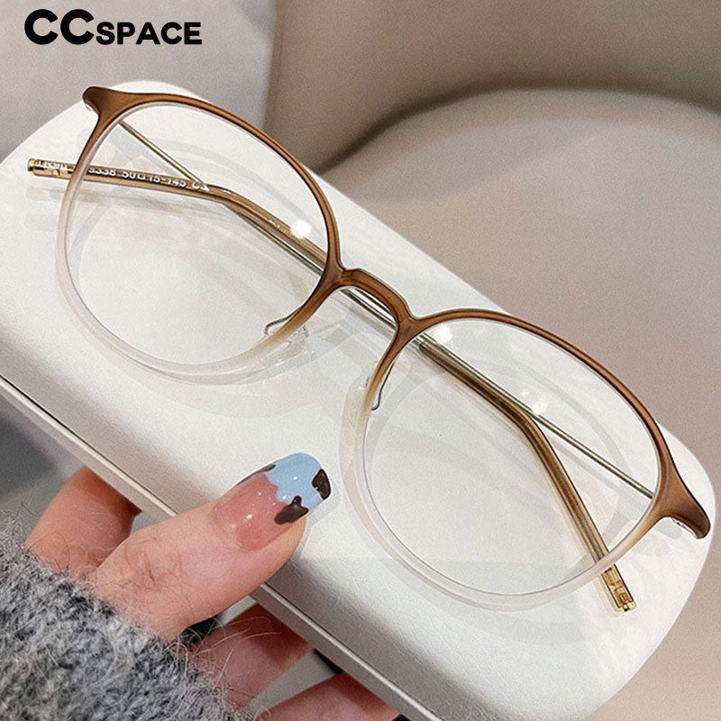CCSpace Unisex Full Rim Round Tr 90 Titanium Eyeglasses 55885 Full Rim CCspace   