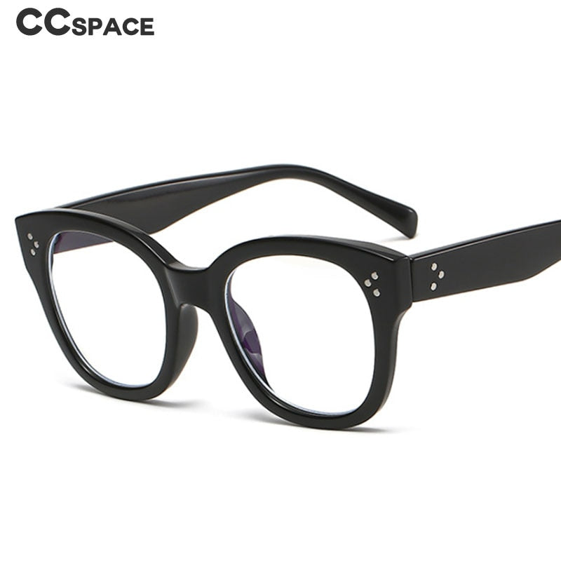 CCspace Unisex Full Rim Square Acetate Alloy Rivet Frame Eyeglasses 54152 Full Rim CCspace   
