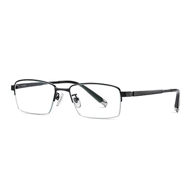 Ralferty Men's Semi Rim Rectangle Titanium Eyeglasses Semi Rim Ralferty China C4 Black 