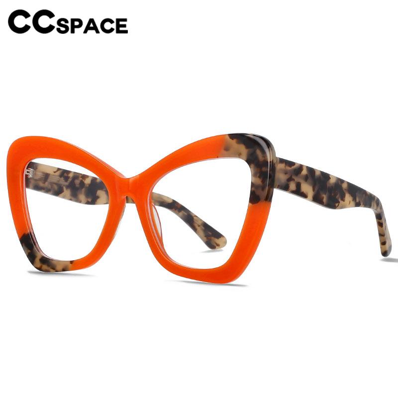 CCspace Women's Ful Rim Square Cat Eye Acetate Eyeglasses 55400 Full Rim CCspace   