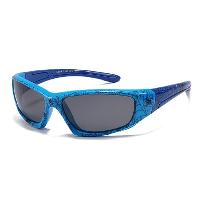 Ralferty Unisex Children's Full Rim Rectangle Acetate Polarized Sunglasses M805 Sunglasses Ralferty C29 Blue - Dark Blue China As picture