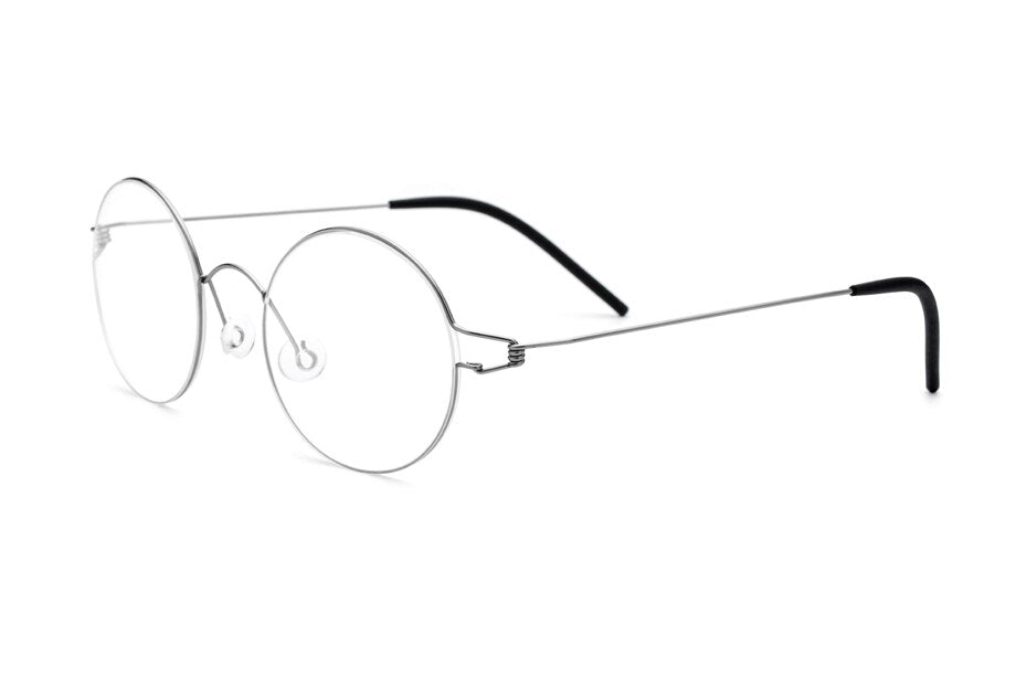 Muzz Men's Full Rim Square Titanium Alloy Screwless Frame Eyeglasses 3in3 Full Rim Muzz Round Gray  