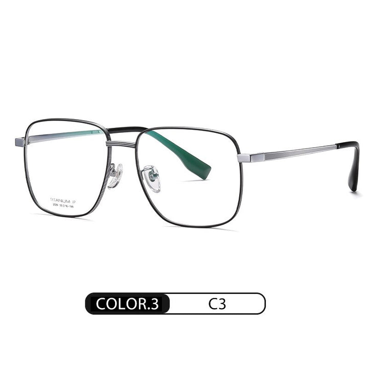 Hotony Women's Full Rim Square Titanium Frame Eyeglasses Yj2029 Full Rim Hotony C3  
