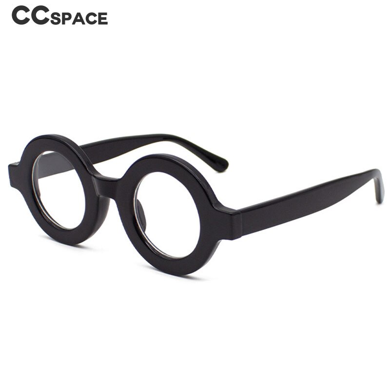 CCspace Unisex Full Rim Round Acetate Eyeglasses 55513 Full Rim CCspace   