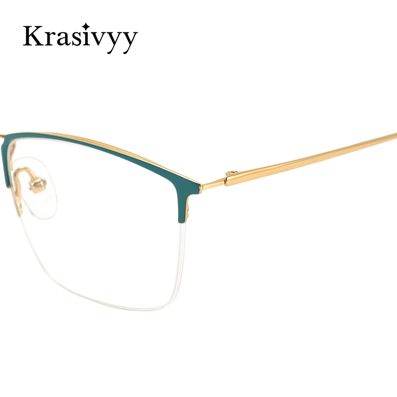 Krasivyy Men's Full Rim Square Titanium Eyeglasses Kr16080 Full Rim Krasivyy   