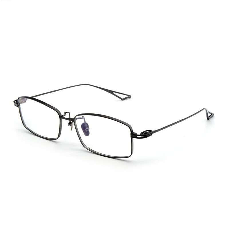 CCspace Men's Full Rim Rectangle Titanium Eyeglasses 55228 Full Rim CCspace Gun China 