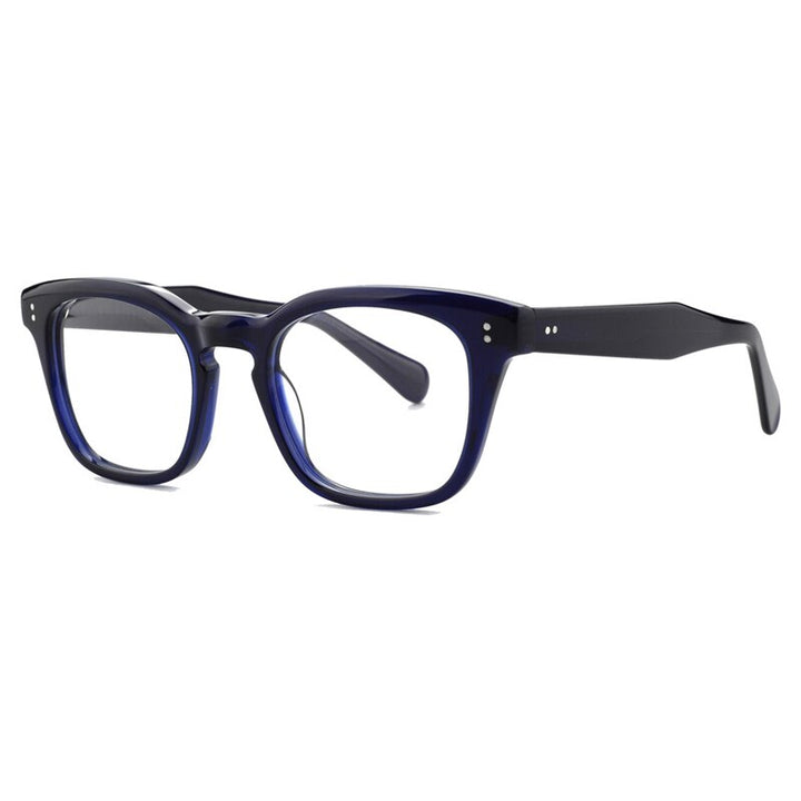 Gatenac Unisex Full Rim Square Acetate Eyeglasses Gxyj970 Full Rim Gatenac Blue  