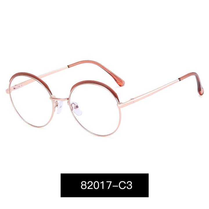 Hotony Women's Full Rim Round Alloy Eyeglasses 82017 Full Rim Hotony C3  