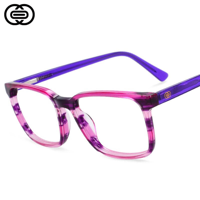 CCSpace Unisex Full Rim Rectangle Acetate Frame Eyeglasses 54249 Full Rim CCspace   