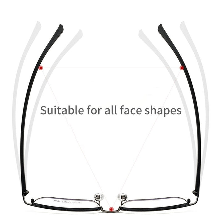 Yimaruili Men's Full Rim Square Titanium Alloy Eyeglasses K9111 Full Rim Yimaruili Eyeglasses   