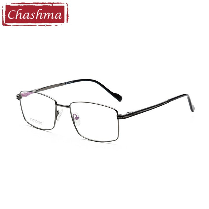 Chashma Ottica Men's Full Rim Square Titanium Eyeglasses 9205 Full Rim Chashma Ottica Gray  