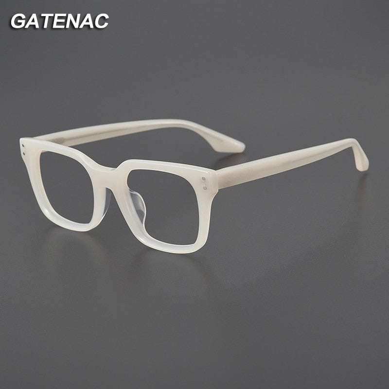 Gatenac Unisex Full Rim Square Acetate Eyeglasses Gxyj1104 Full Rim Gatenac   