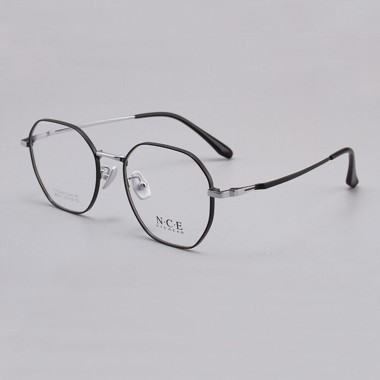 Zirosat Unisex Eyeglasses Frame Pure Titanium 88317 Frame Zirosat black-silver  
